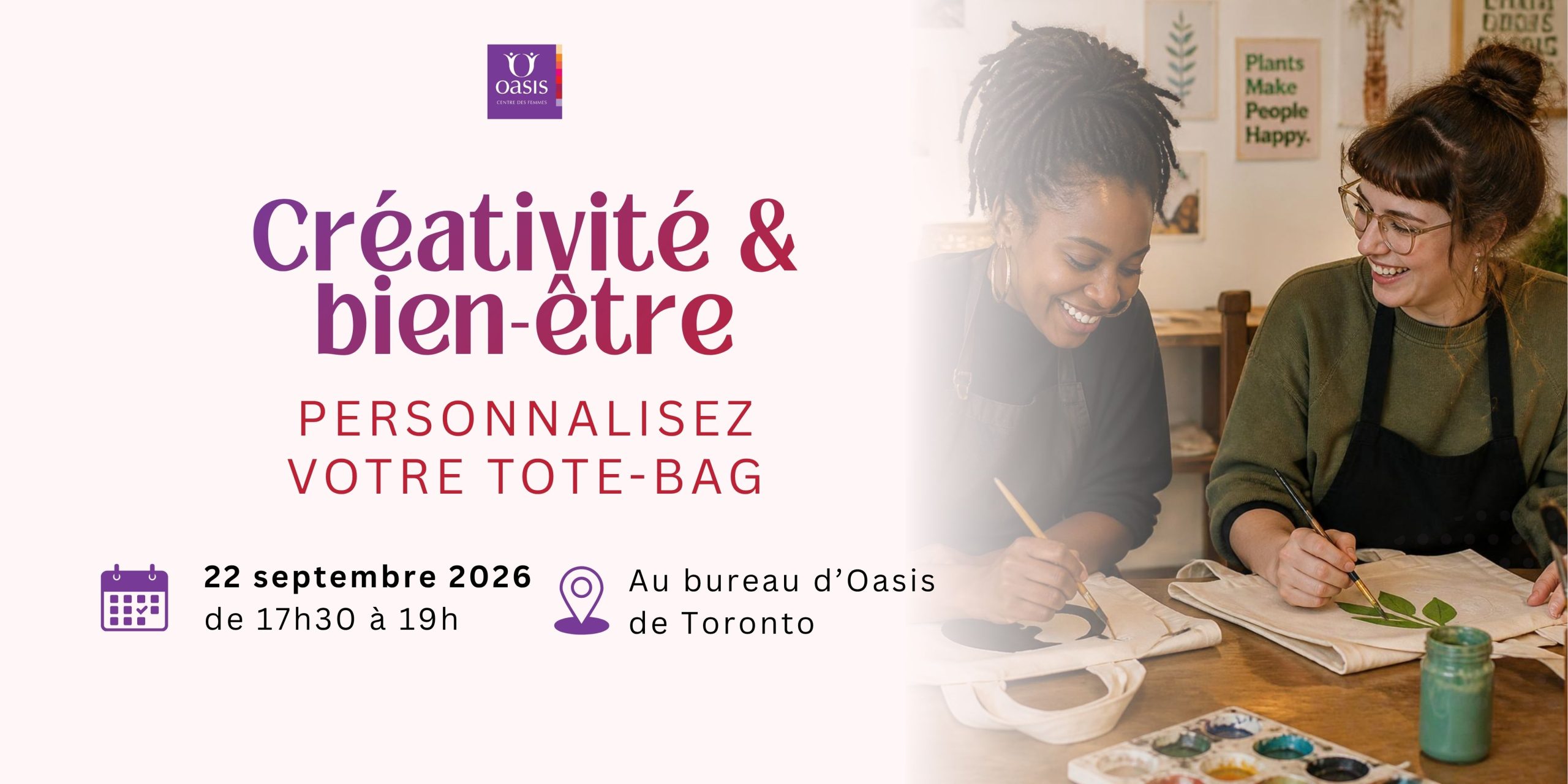 Affiche Eventbrite tote and paint 22 septembre Toronto